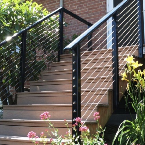 Metal Stair Railing with Wire Rope