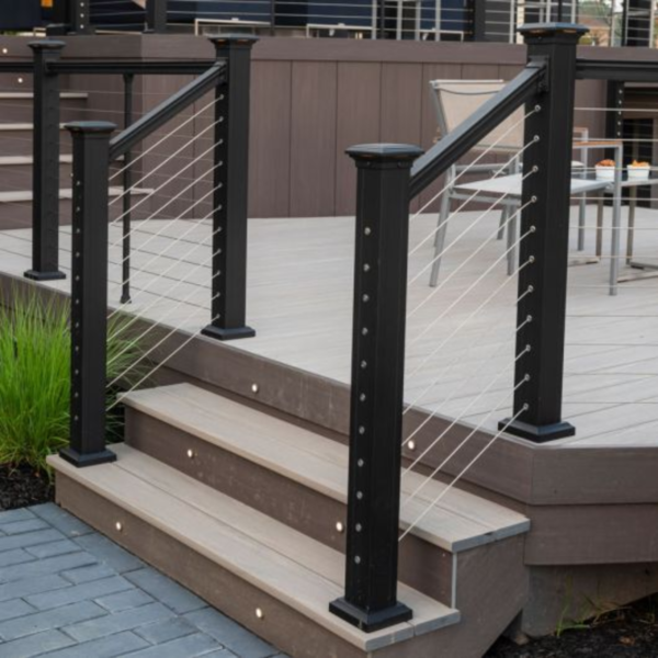 Metal Stair Railing with Wire Rope