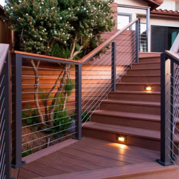 Metal Stair Railing with Wire Rope